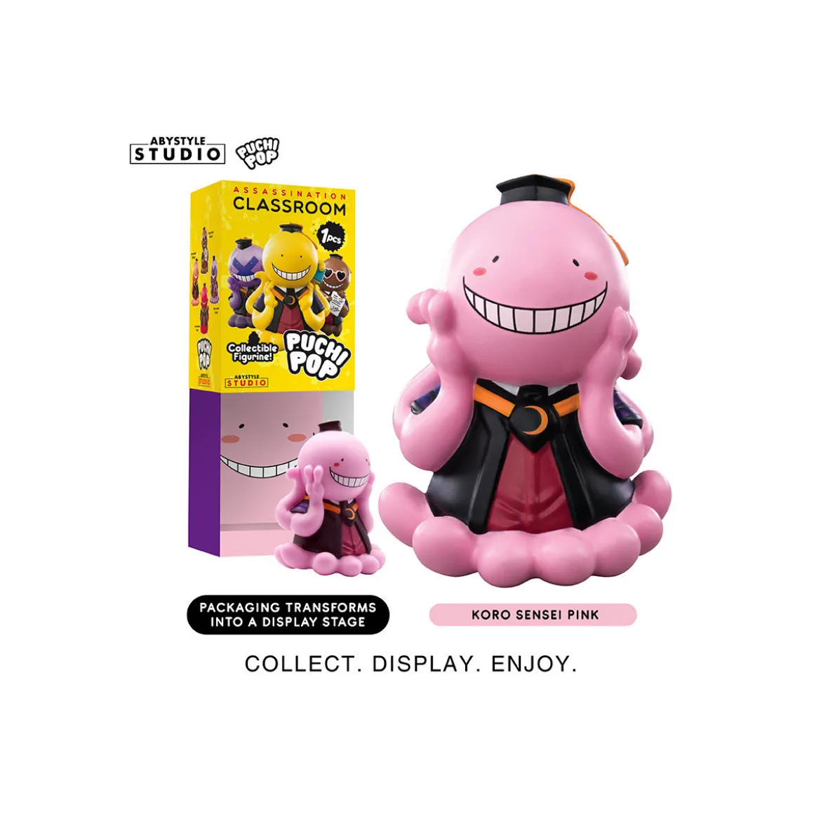 ABYstyle - ASSASSINATION CLASSROOM - set de 8 figurines Soft Vinyl Puchipop Koro-sensei