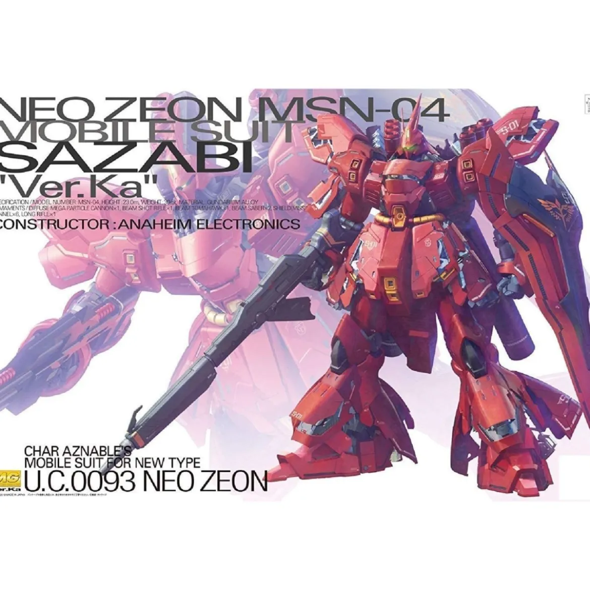 Bandai - Gunpla - Gundam 1/100 MG - MSN-04 SAZABI Ver. Ka - Mobile Suit Gundam : Char's Counterattack