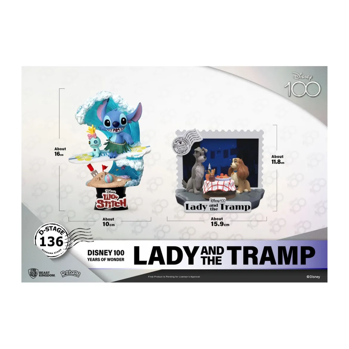 Beast Kingdom Disney - D-Stage PVC Diorama La Belle et le Clochard - Disney 100 Years of Wonder