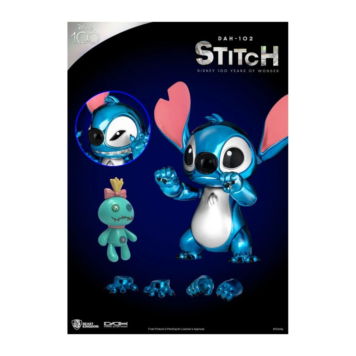 Beast Kingdom Disney 100 Years of Wonder - Lilo & Stitch - Stitch - Dynamic Action Heroes 1/9 - D100