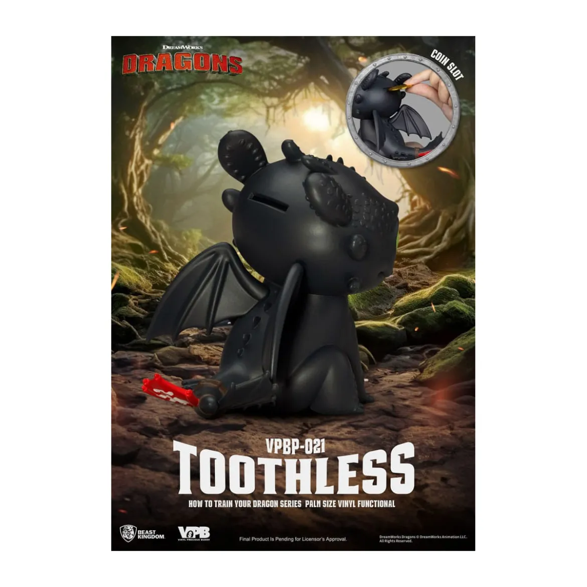 Beast Kingdom - How to Train your Dragon - Piggy Bank tirelire Krokmou - Toothless