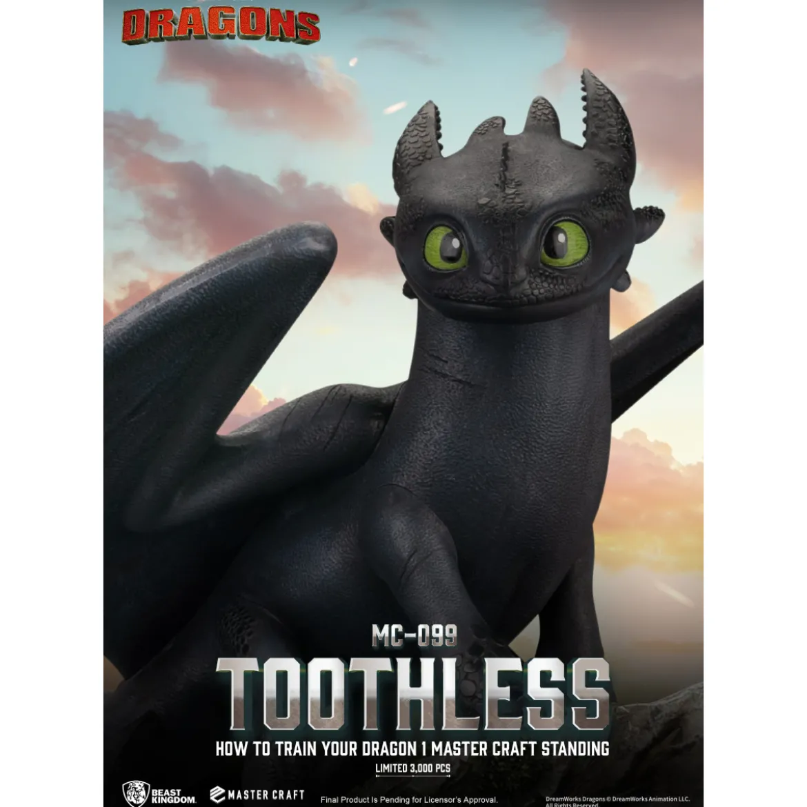 Beast Kingdom - How to Train your Dragon 1 - Mastercraft Standing Toothless - Krokmou