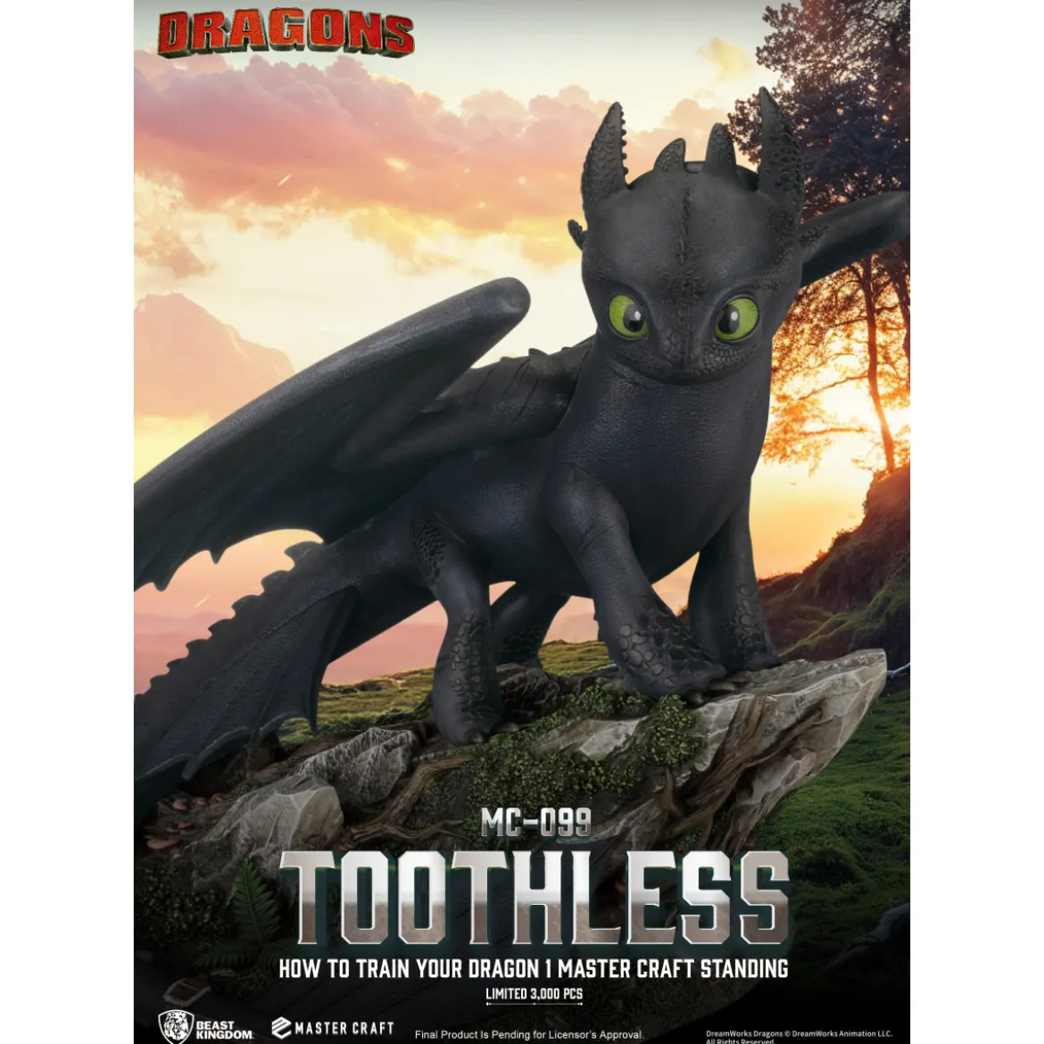 Beast Kingdom - How to Train your Dragon 1 - Mastercraft Standing Toothless - Krokmou
