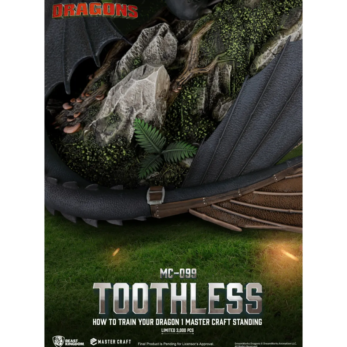Beast Kingdom - How to Train your Dragon 1 - Mastercraft Standing Toothless - Krokmou