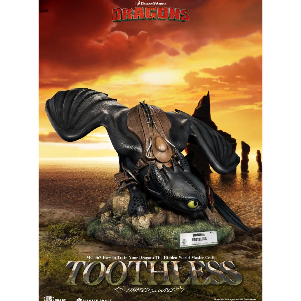 Beast Kingdom - How to Train your Dragon: The Hidden World Master Craft Toothless - Krokmou Dragons 2