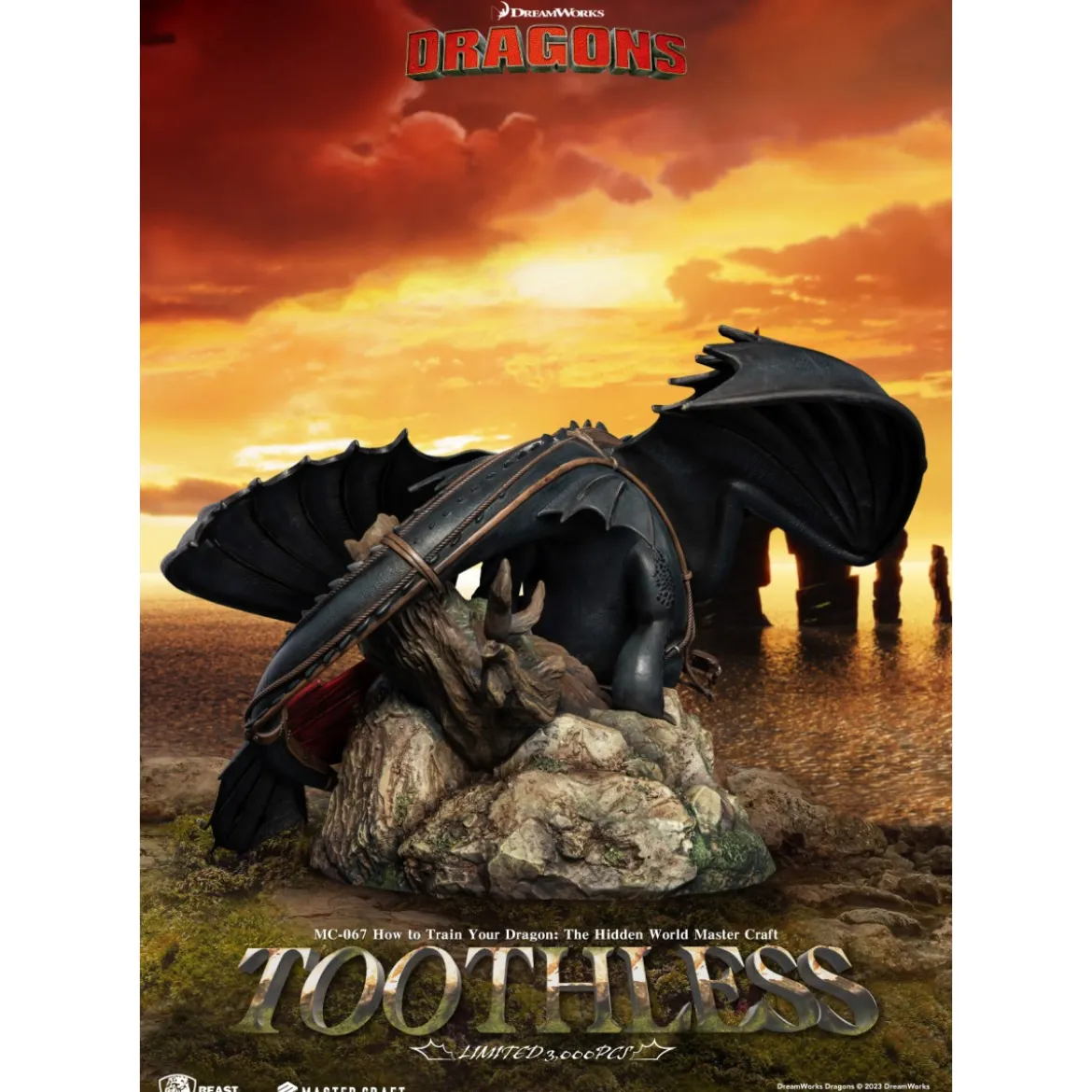 Beast Kingdom - How to Train your Dragon: The Hidden World Master Craft Toothless - Krokmou Dragons 2