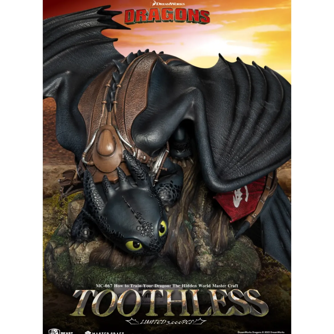 Beast Kingdom - How to Train your Dragon: The Hidden World Master Craft Toothless - Krokmou Dragons 2