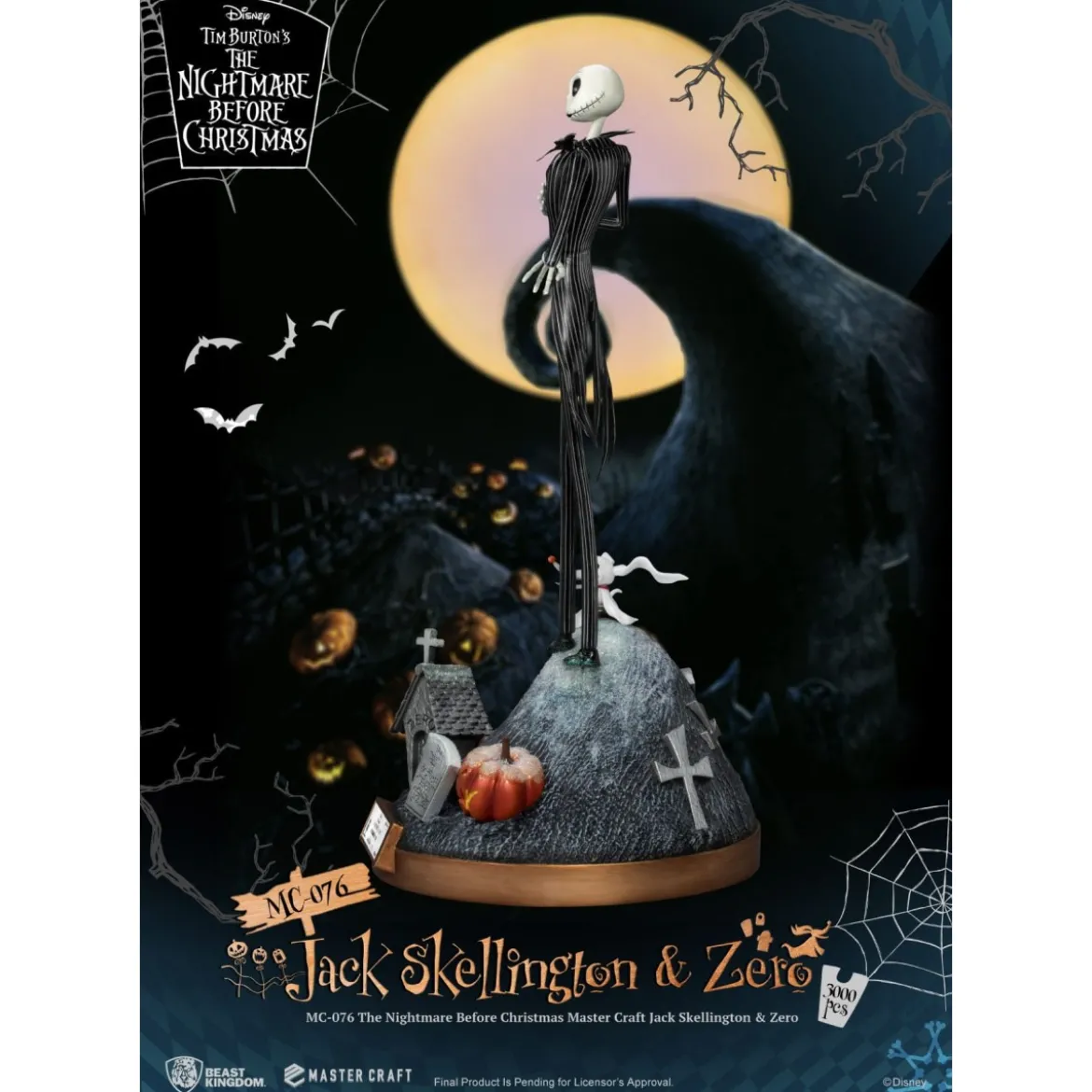 Beast Kingdom - L'Étrange Noël de monsieur Jack statuette Master Craft Jack Skellington & Zero