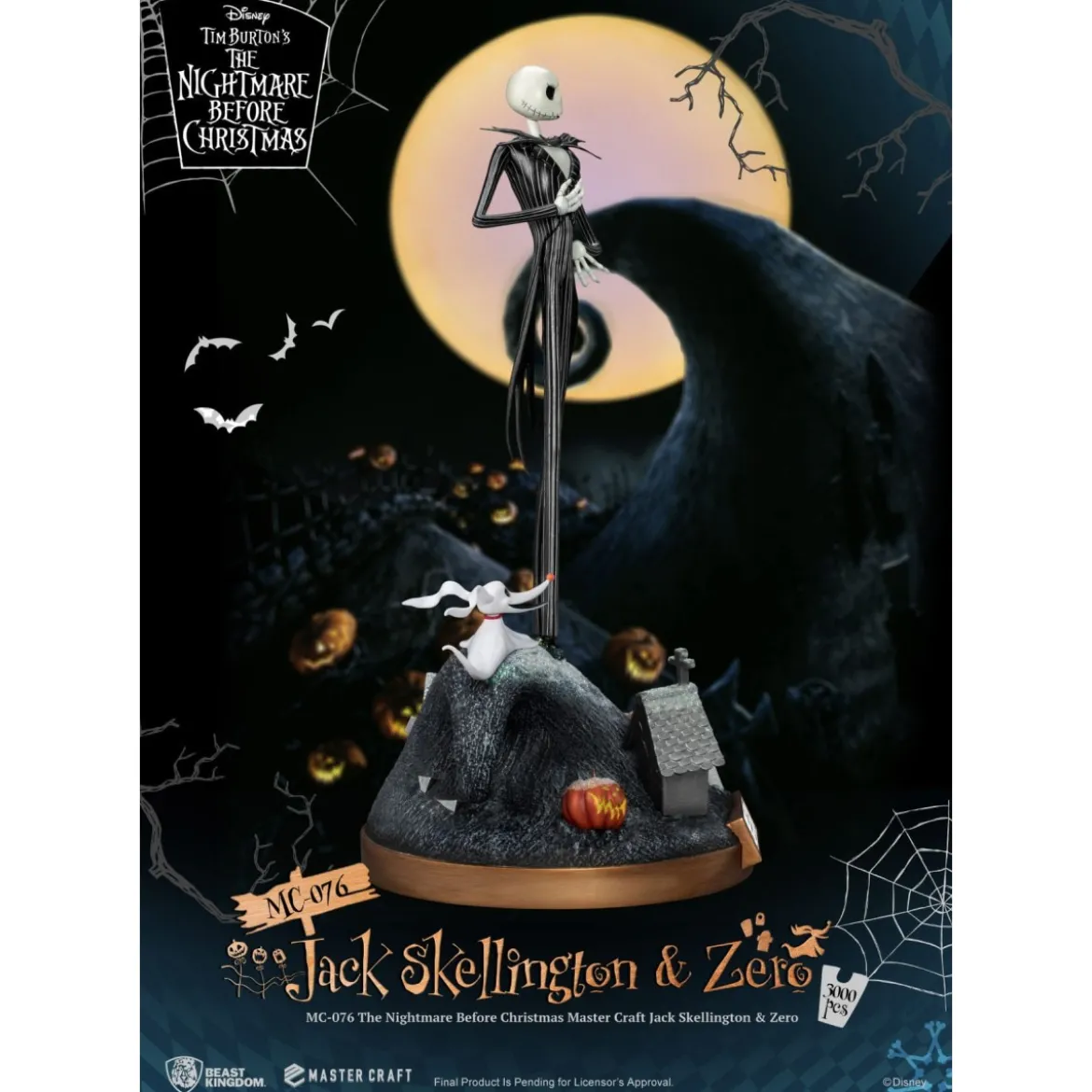 Beast Kingdom - L'Étrange Noël de monsieur Jack statuette Master Craft Jack Skellington & Zero