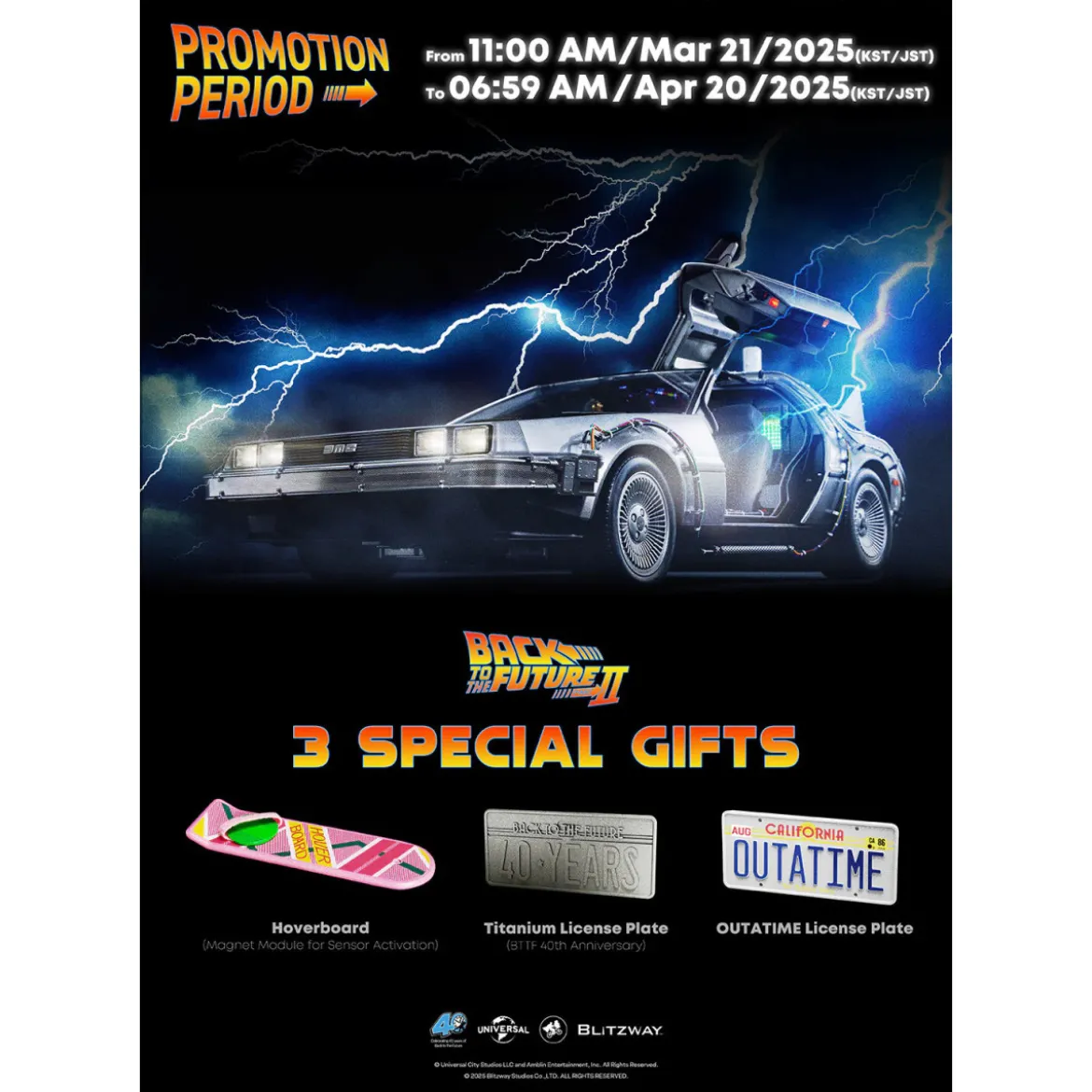 Blitzway - Back to the Future 2 Time Machine Premium UMS 1/6 - Delorean