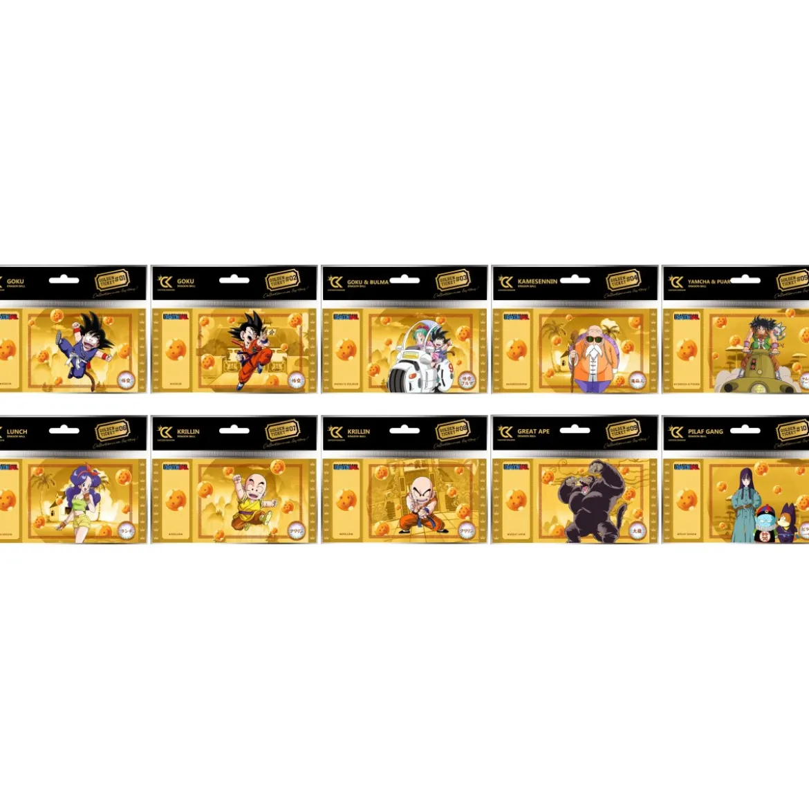 Cartoon Kingdom - Lot de 10 Golden Tickets Dragon Ball