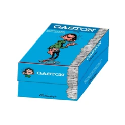 Collectoys - Gaston Lagaffe s'appuyant sur une pile d'albums
