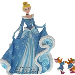 Disney Haute Couture - Statue Cendrillon en robe d'hiver avec Gus et Jack - 21cm