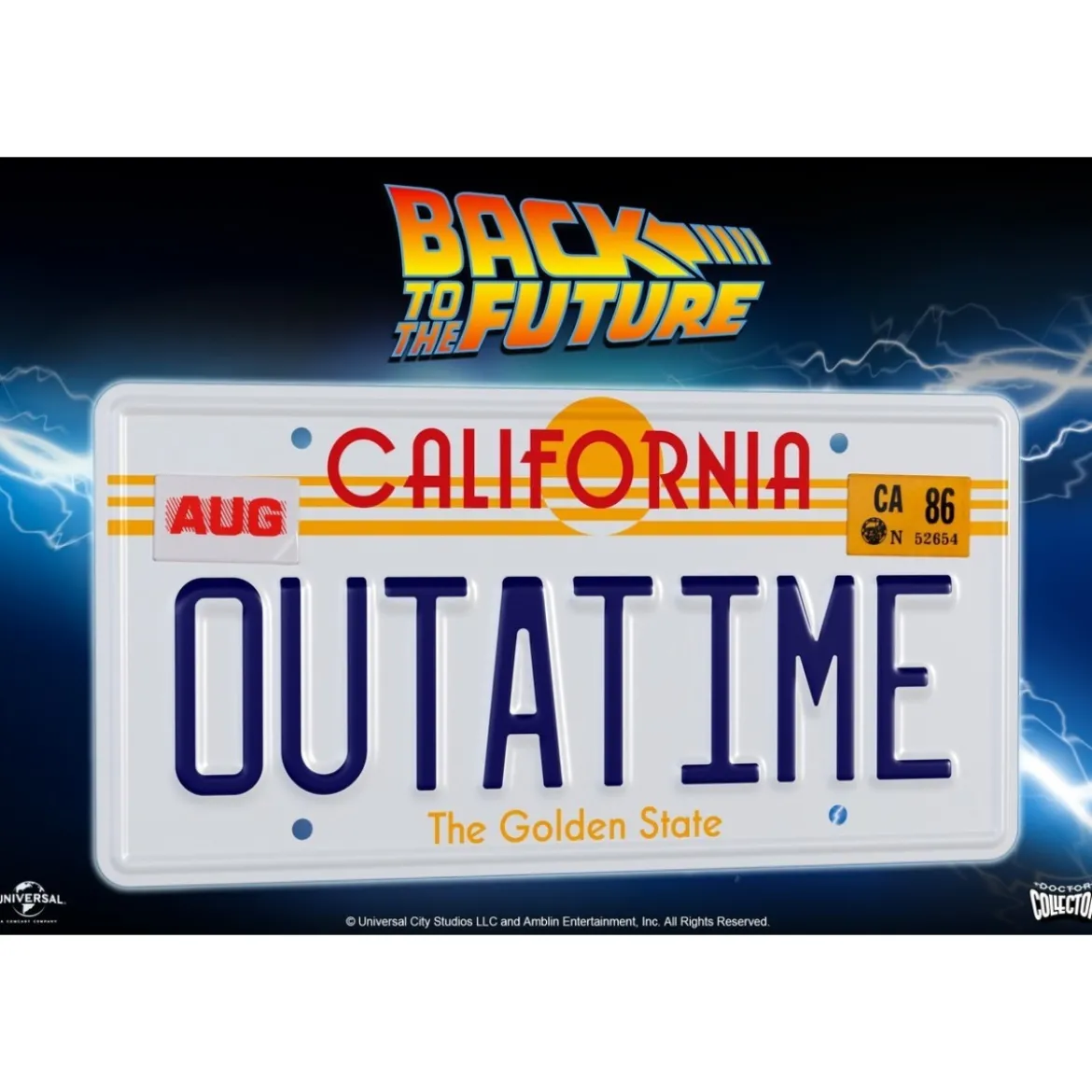 Doctor Collector - plaque minéralogique OUTATIME - BTTF réplique 1/1