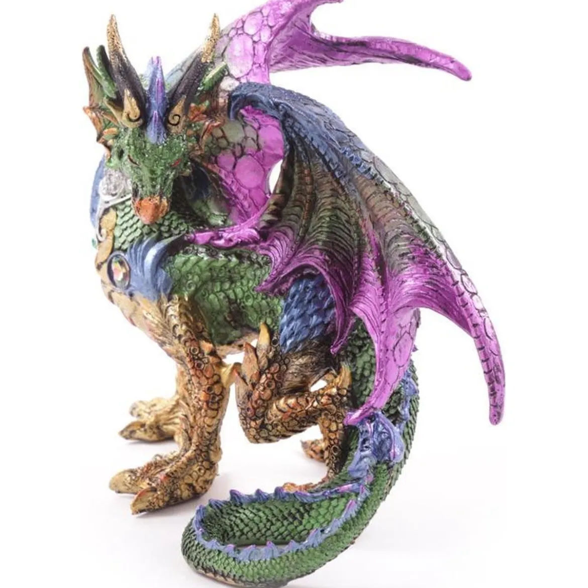 Dragon guerrier métallique collection Dark Legends / Vert