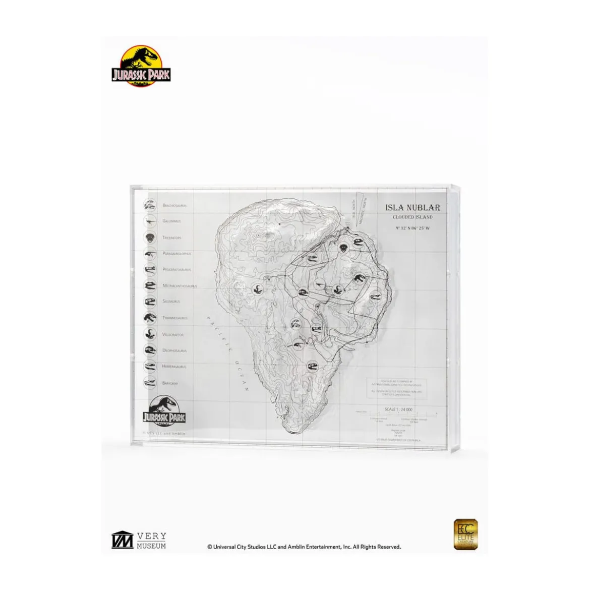 ECC Elite Creature Collectibles - Jurassic Park Carte topographique Isla Nublar