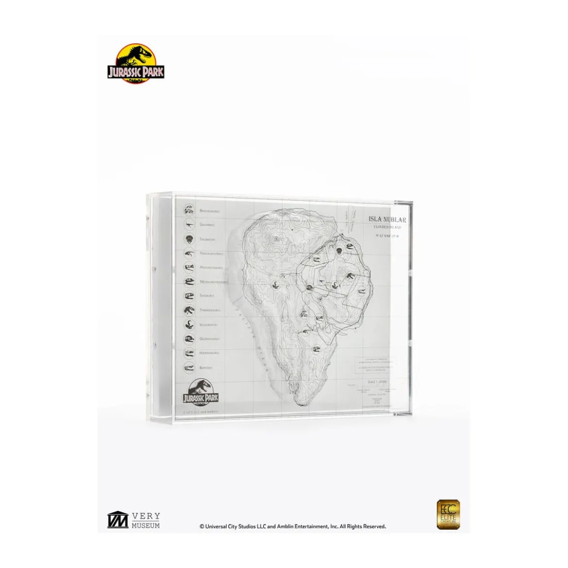 ECC Elite Creature Collectibles - Jurassic Park Carte topographique Isla Nublar