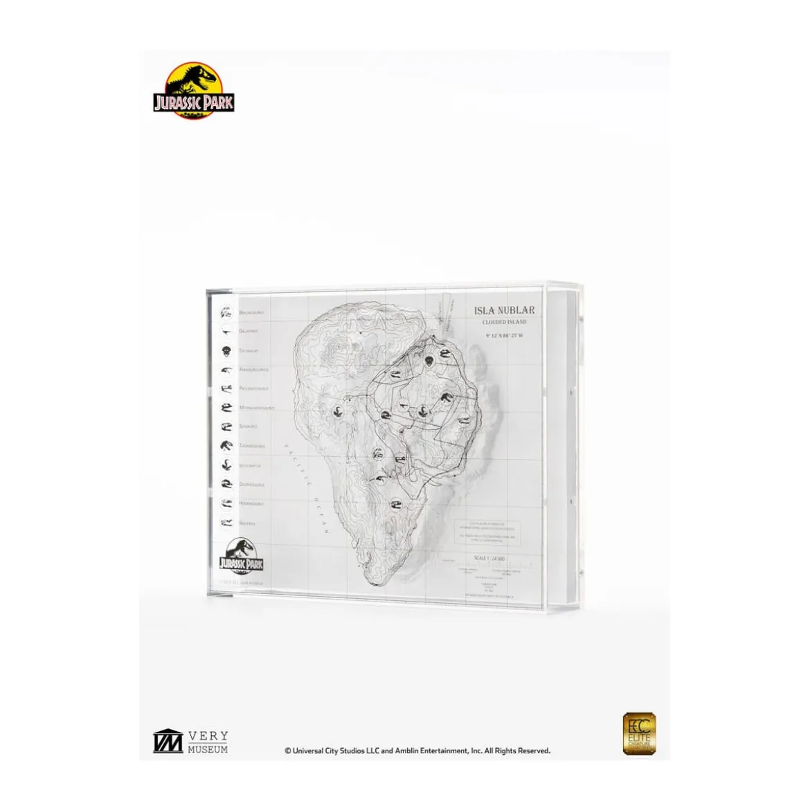 ECC Elite Creature Collectibles - Jurassic Park Carte topographique Isla Nublar