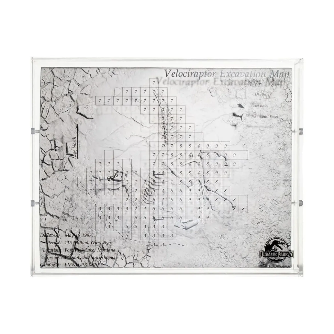 ECC Elite Creature Collectibles - Jurassic Park 3 Carte des fouilles Vélociraptor