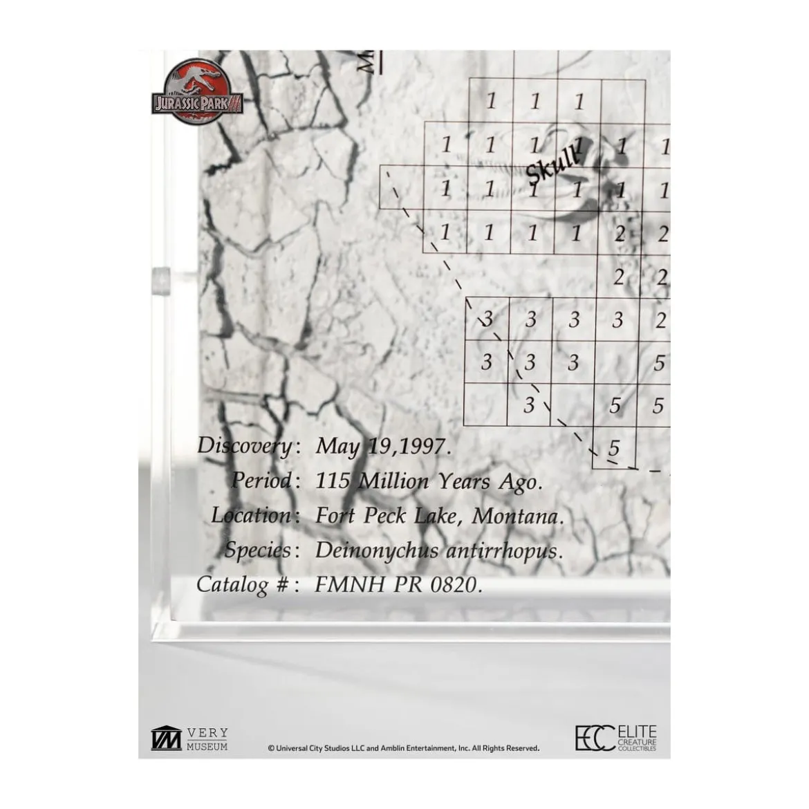 ECC Elite Creature Collectibles - Jurassic Park 3 Carte des fouilles Vélociraptor