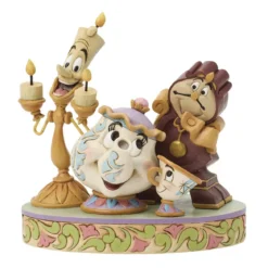 Enesco La belle et la Bête - LUMIERE, MRS POTT, CHIP & COGSWORTH - Disney Traditions by Jim Shore