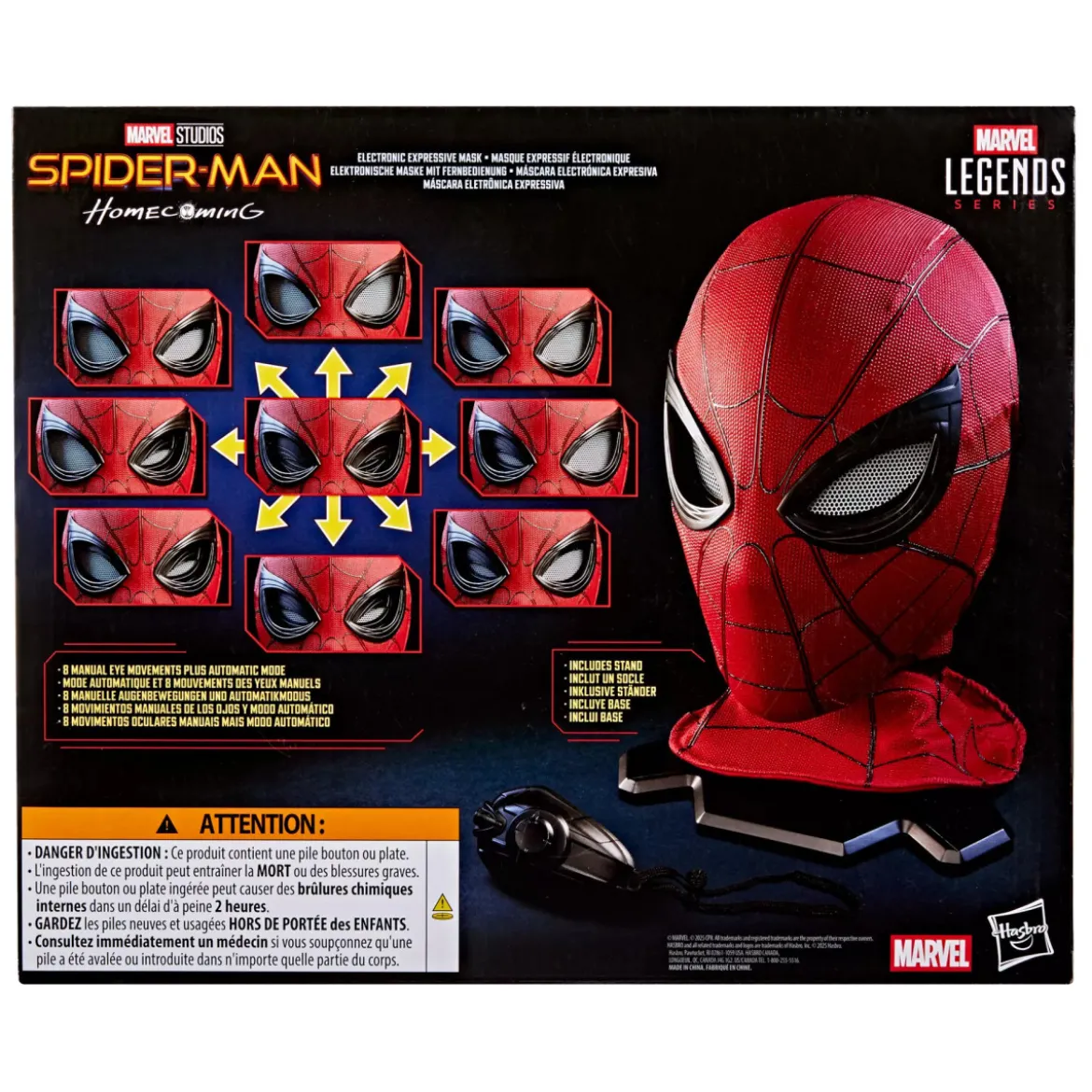 Hasbro - Masque expressif électronique de Spider-Man 1/1 - Marvel Legends Series