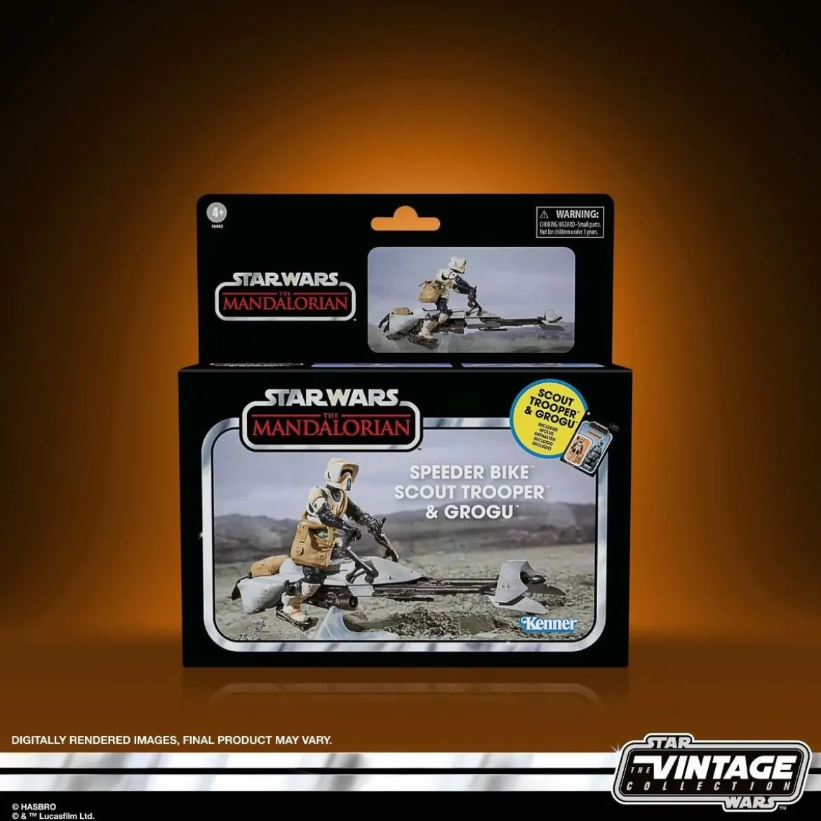 Hasbro - Star Wars The Vintage Collection - Speeder Bike, Scout Trooper & Grogu - The Mandalorian