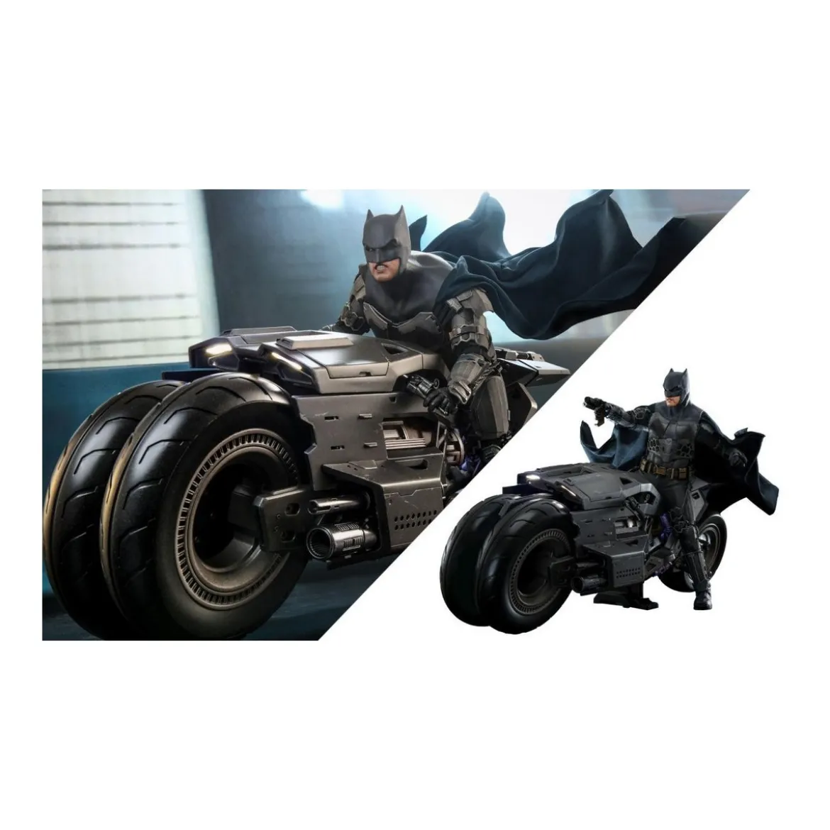 Hot Toys - DC Comics - Batman (Affleck) and Batcycle 1:6 Scale Figure Set The Flash - Movie Masterpiece 1/6