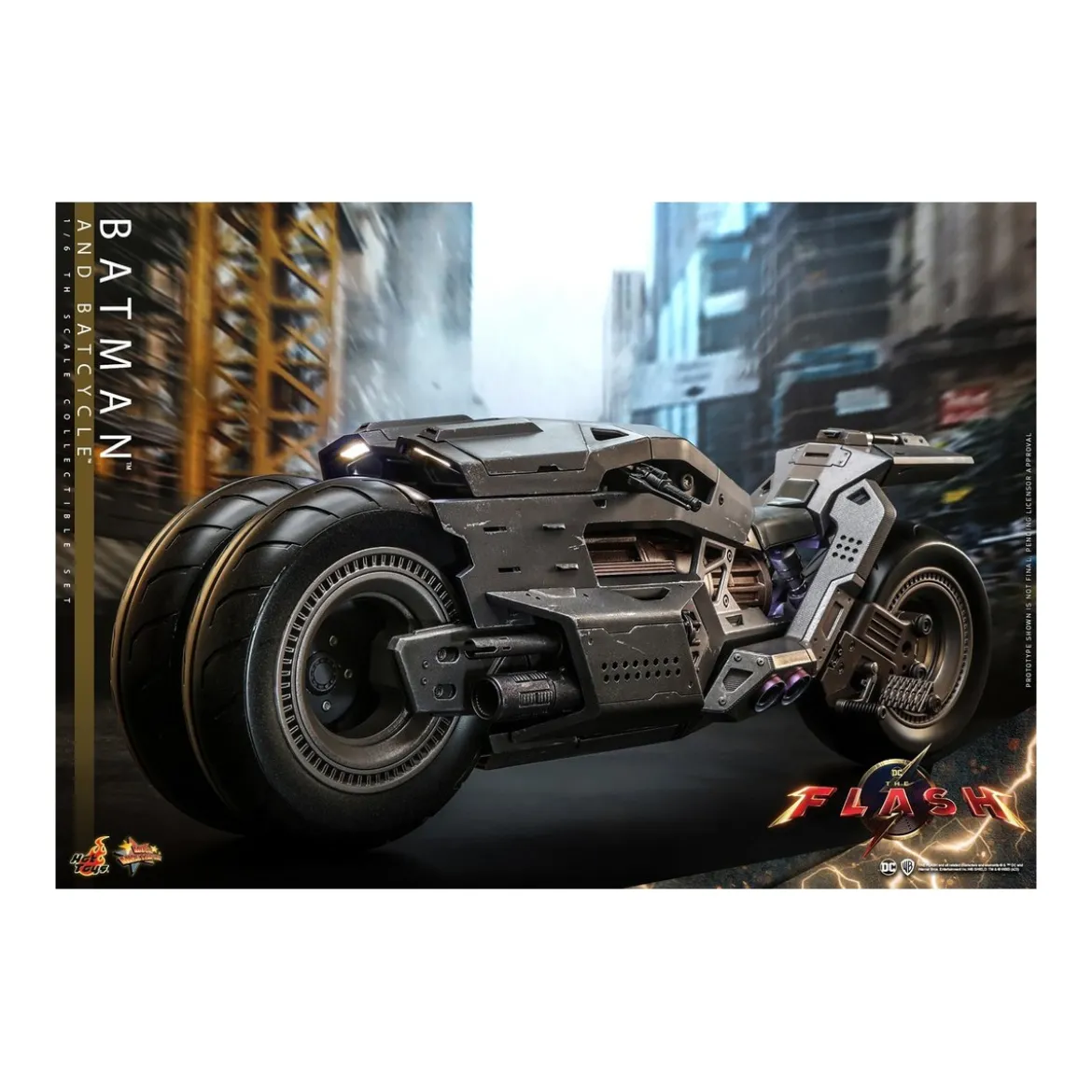 Hot Toys - DC Comics - Batman (Affleck) and Batcycle 1:6 Scale Figure Set The Flash - Movie Masterpiece 1/6