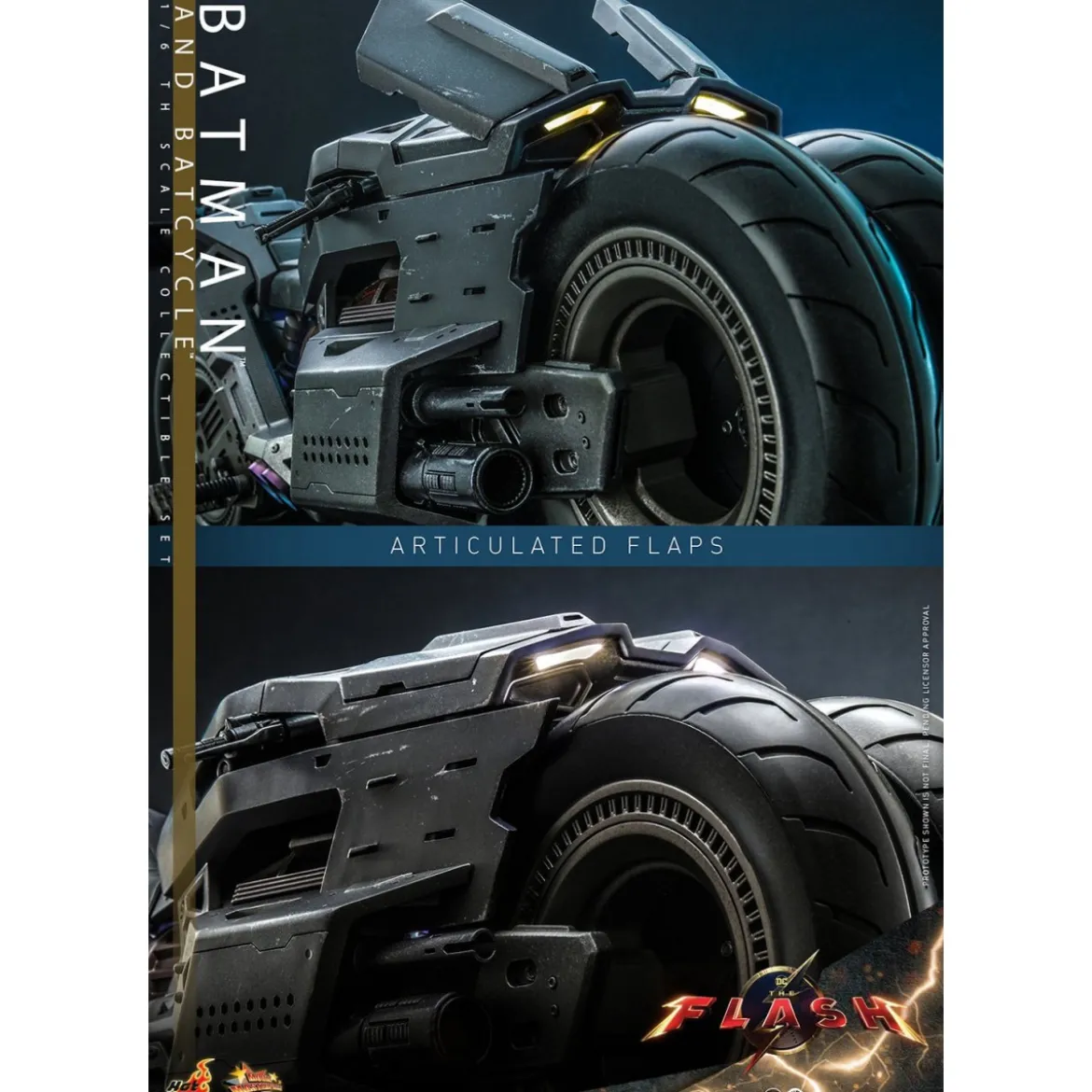 Hot Toys - DC Comics - Batman (Affleck) and Batcycle 1:6 Scale Figure Set The Flash - Movie Masterpiece 1/6