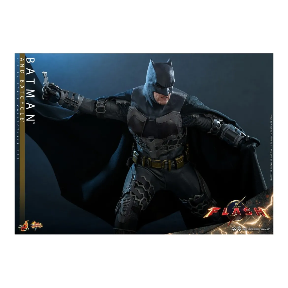 Hot Toys - DC Comics - Batman (Affleck) and Batcycle 1:6 Scale Figure Set The Flash - Movie Masterpiece 1/6