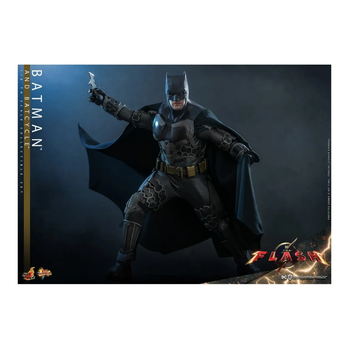 Hot Toys - DC Comics - Batman (Affleck) and Batcycle 1:6 Scale Figure Set The Flash - Movie Masterpiece 1/6