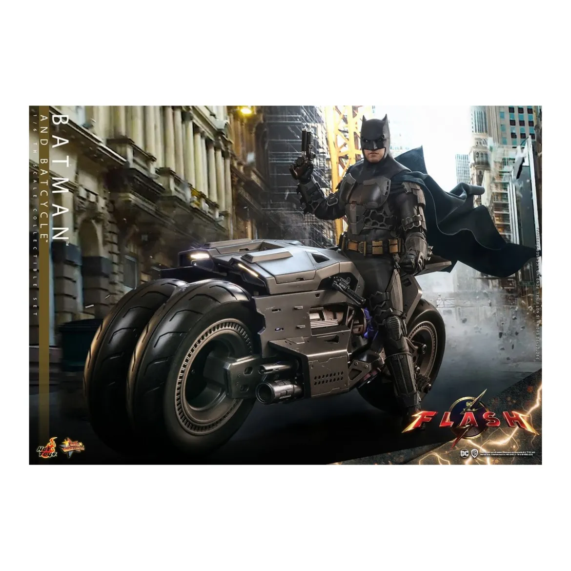 Hot Toys - DC Comics - Batman (Affleck) and Batcycle 1:6 Scale Figure Set The Flash - Movie Masterpiece 1/6