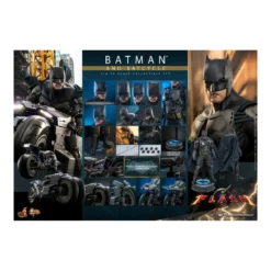 Hot Toys - DC Comics - Batman (Affleck) and Batcycle 1:6 Scale Figure Set The Flash - Movie Masterpiece 1/6