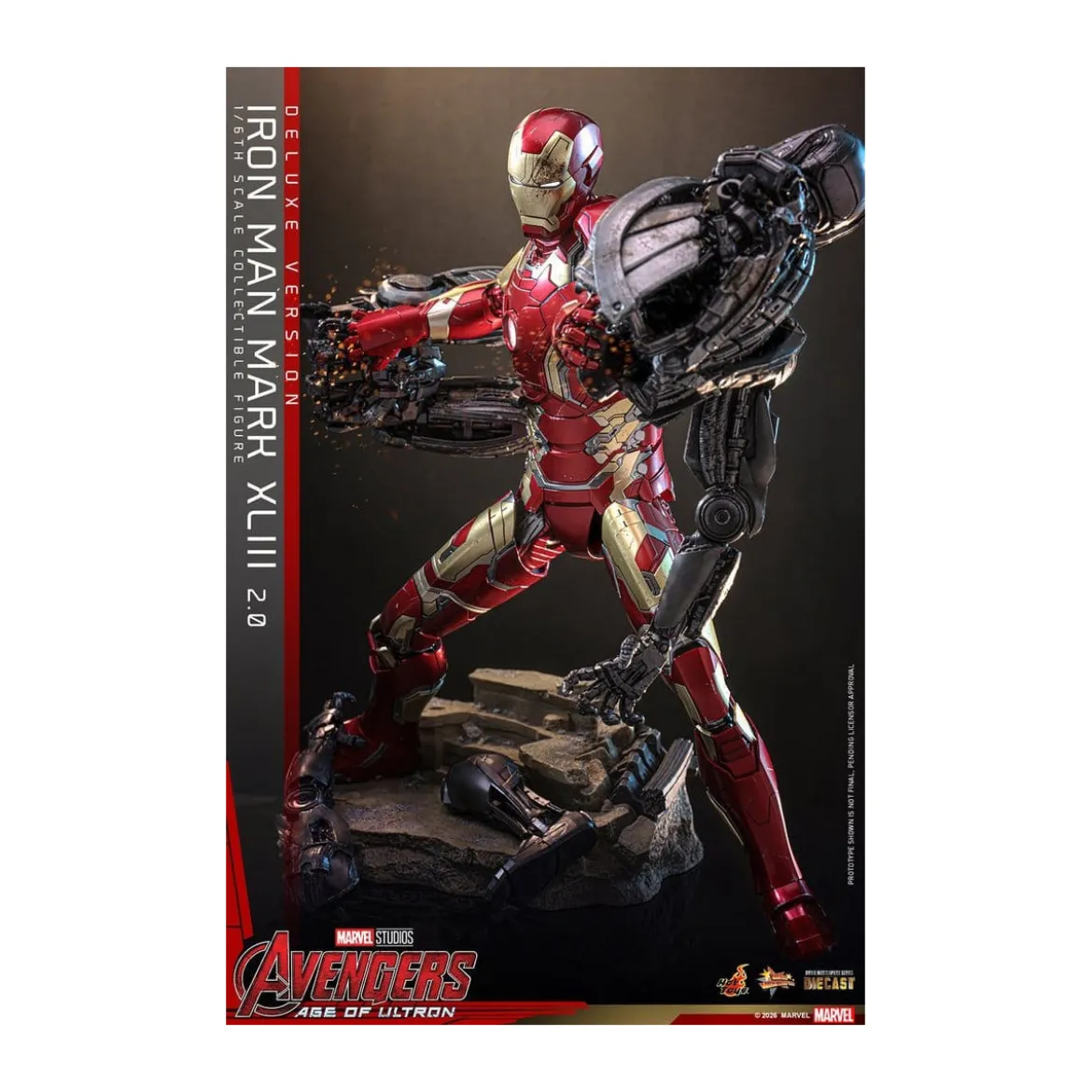 Hot Toys Iron Man Avengers 2 Age of Ultron - Iron Man Mark XLIII (2.0) Deluxe Version Die Cast MMS 1/6