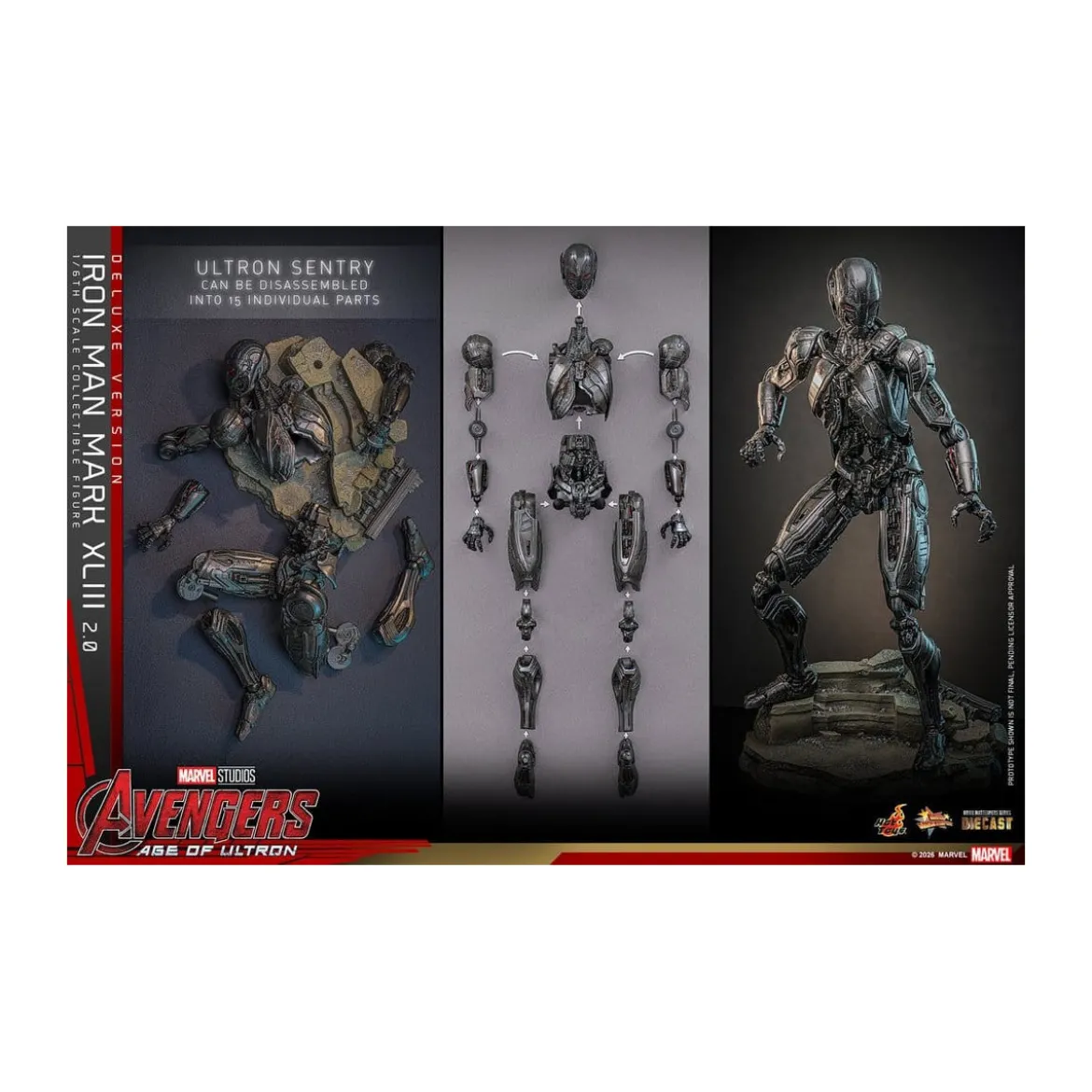 Hot Toys Iron Man Avengers 2 Age of Ultron - Iron Man Mark XLIII (2.0) Deluxe Version Die Cast MMS 1/6