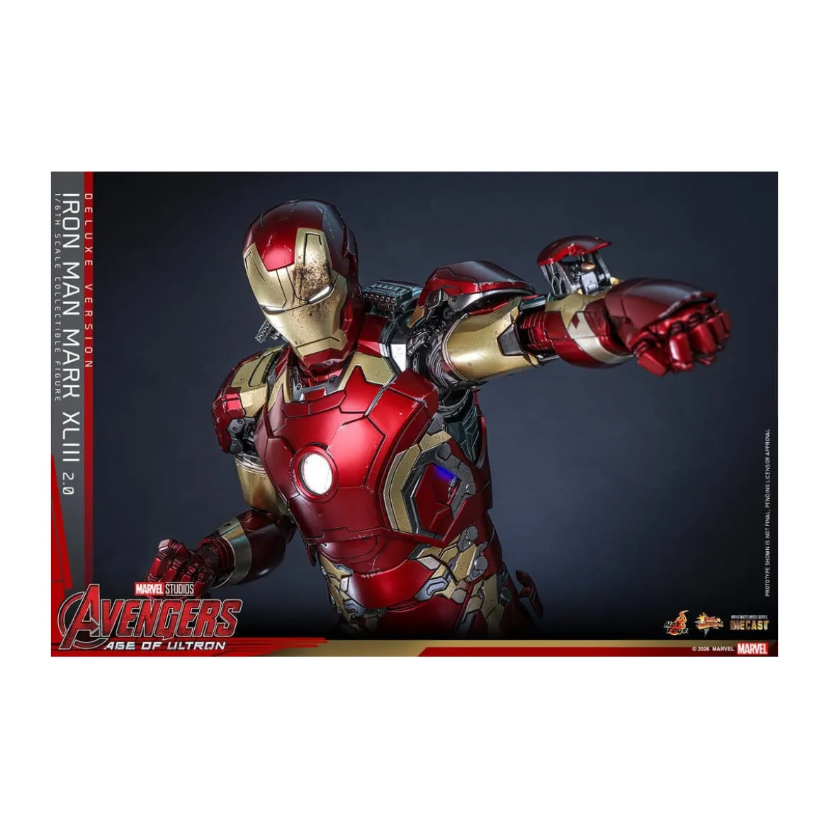 Hot Toys Iron Man Avengers 2 Age of Ultron - Iron Man Mark XLIII (2.0) Deluxe Version Die Cast MMS 1/6