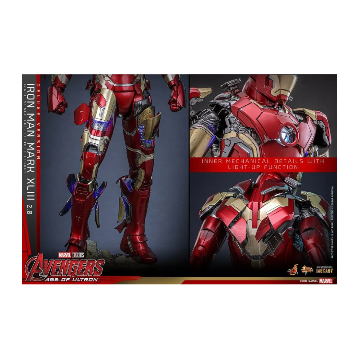 Hot Toys Iron Man Avengers 2 Age of Ultron - Iron Man Mark XLIII (2.0) Deluxe Version Die Cast MMS 1/6