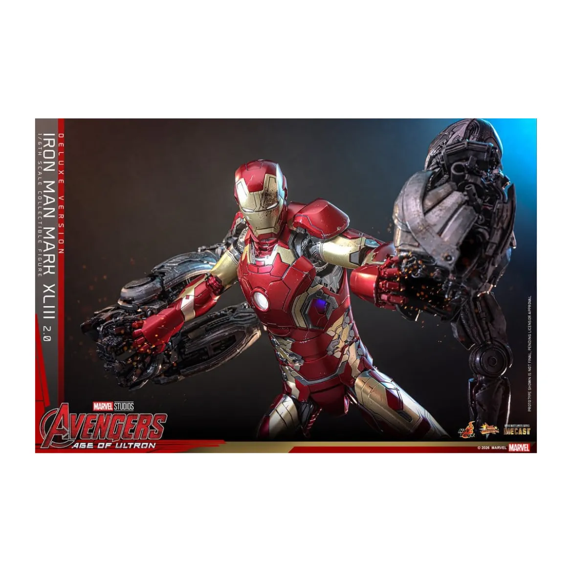 Hot Toys Iron Man Avengers 2 Age of Ultron - Iron Man Mark XLIII (2.0) Deluxe Version Die Cast MMS 1/6