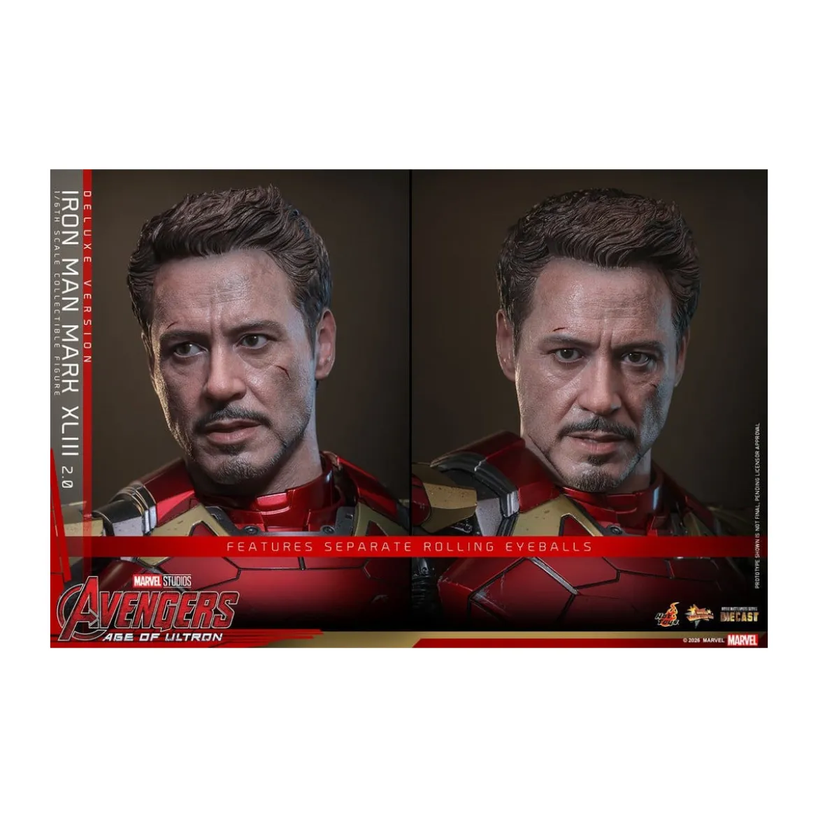 Hot Toys Iron Man Avengers 2 Age of Ultron - Iron Man Mark XLIII (2.0) Deluxe Version Die Cast MMS 1/6