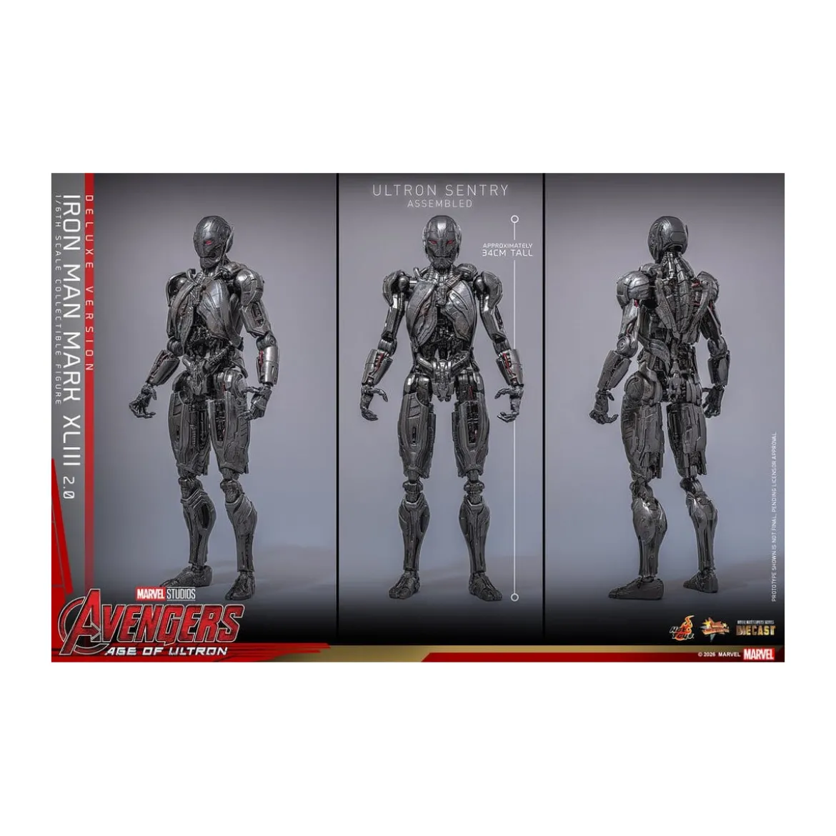 Hot Toys Iron Man Avengers 2 Age of Ultron - Iron Man Mark XLIII (2.0) Deluxe Version Die Cast MMS 1/6