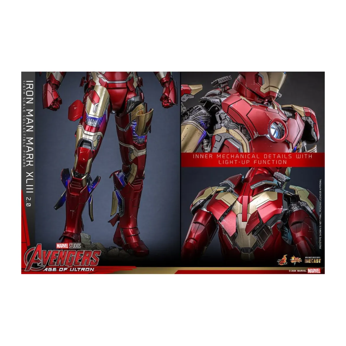Hot Toys Iron Man Avengers 2 Age of Ultron - Iron Man Mark XLIII (2.0) Die Cast MMS 1/6