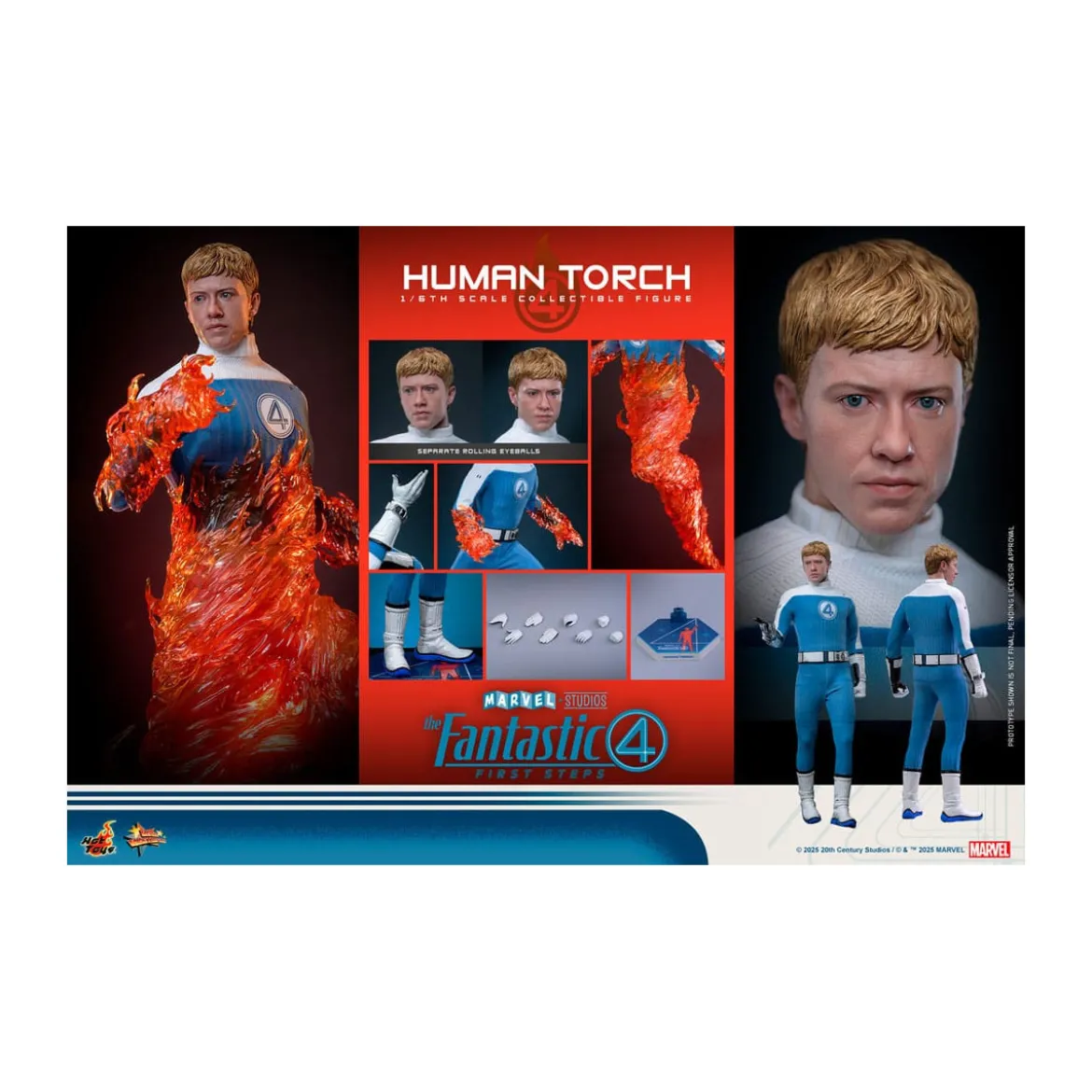 Hot Toys Marvel - Fantastic Four: First Steps - Human Torch MMS 1/6 - Johnny Storm