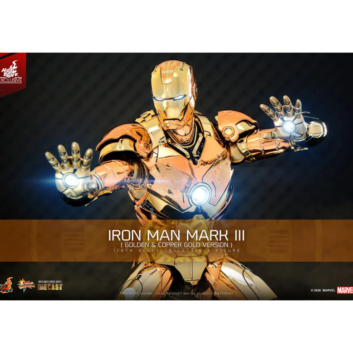 Hot Toys Marvel - Iron Man Mark III (Golden & Copper Gold Version) Die Cast MMS 1/6 - Hot Toys Exclusive