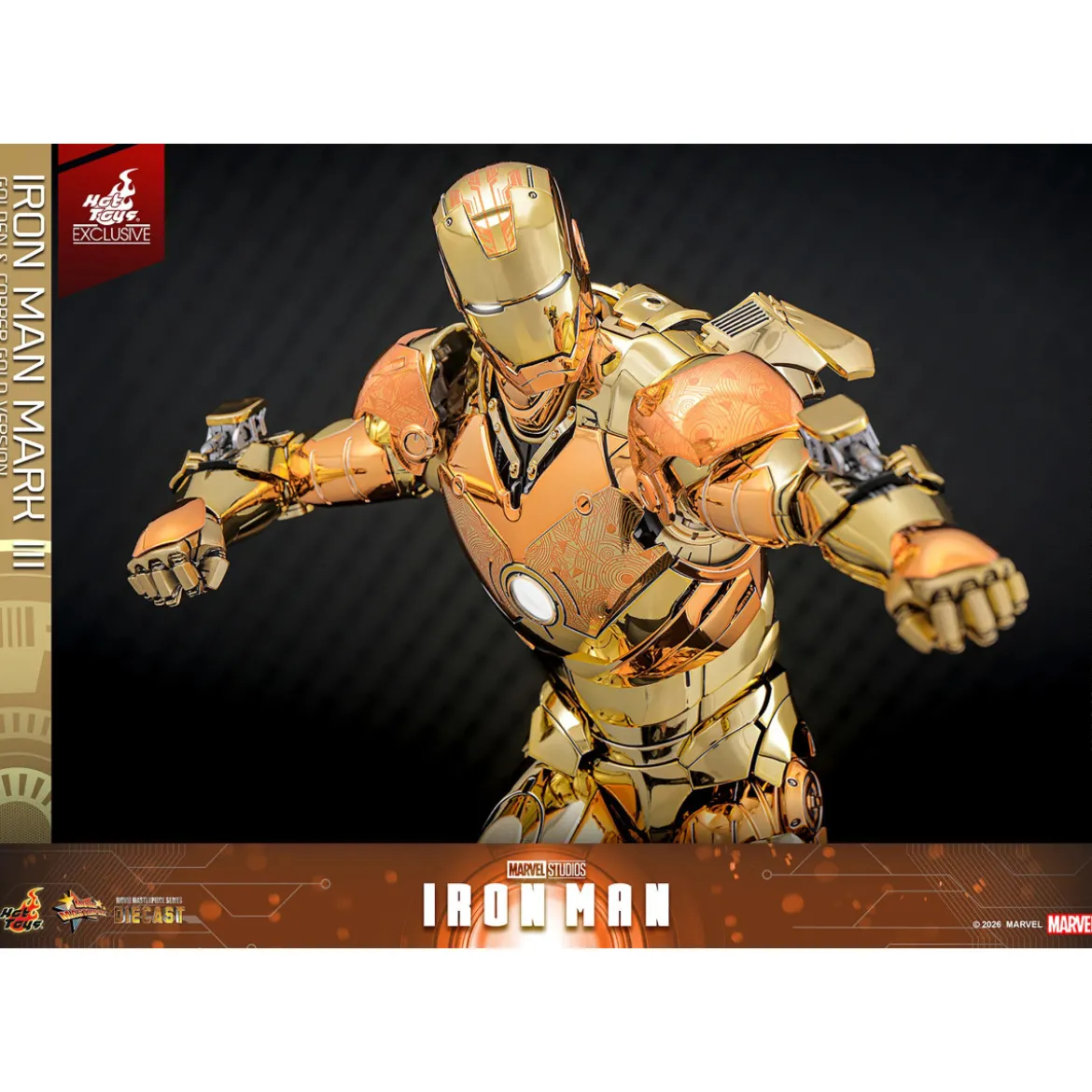 Hot Toys Marvel - Iron Man Mark III (Golden & Copper Gold Version) Die Cast MMS 1/6 - Hot Toys Exclusive