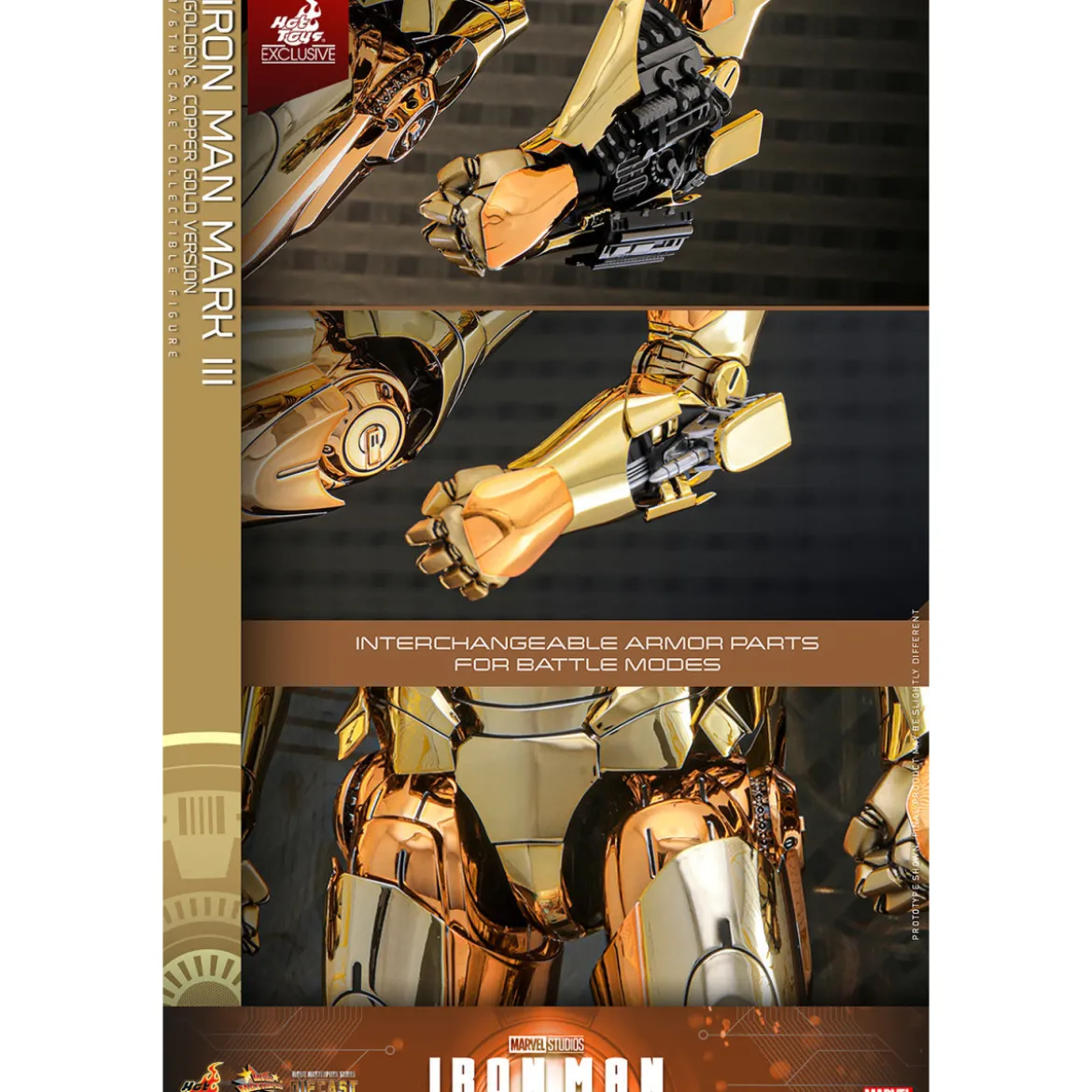 Hot Toys Marvel - Iron Man Mark III (Golden & Copper Gold Version) Die Cast MMS 1/6 - Hot Toys Exclusive