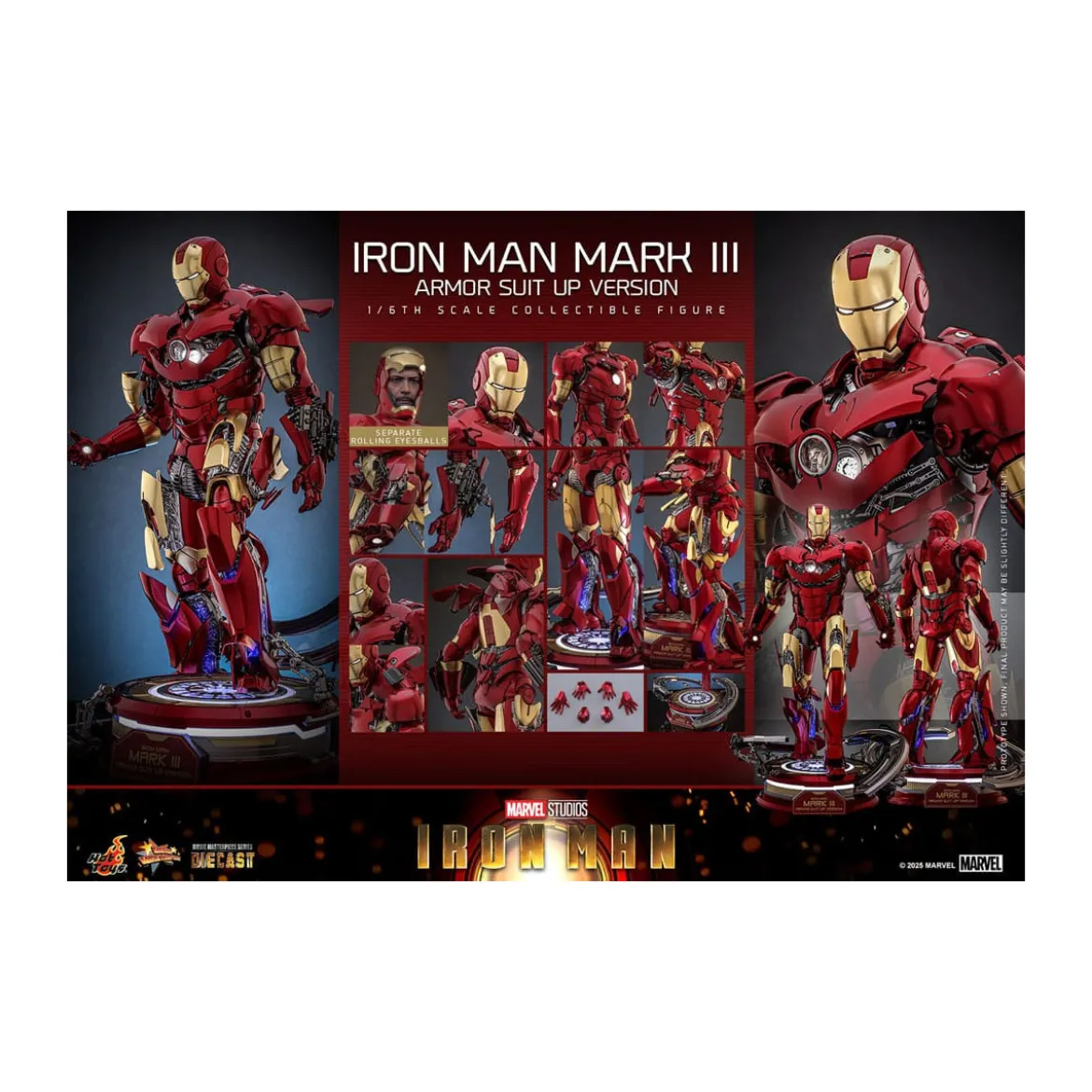 Hot Toys Marvel - Iron Man Mark III (Armor Suit Up Version) Die Cast MMS 1/6