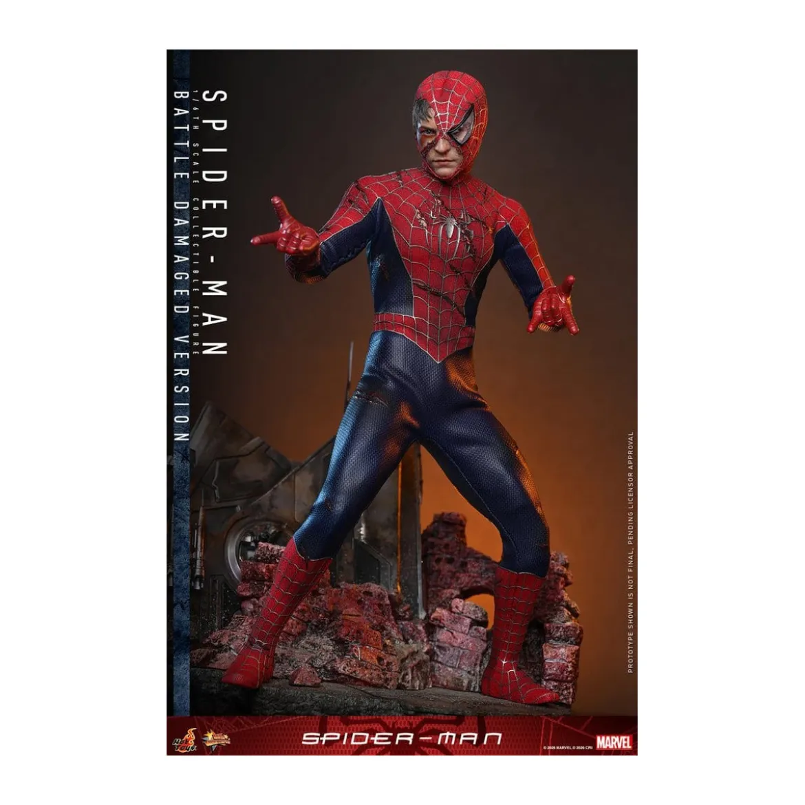 Hot Toys Marvel - Spider-Man (Battle Damaged Version) - Spider-Man (2002) Movie Masterpiece 1/6