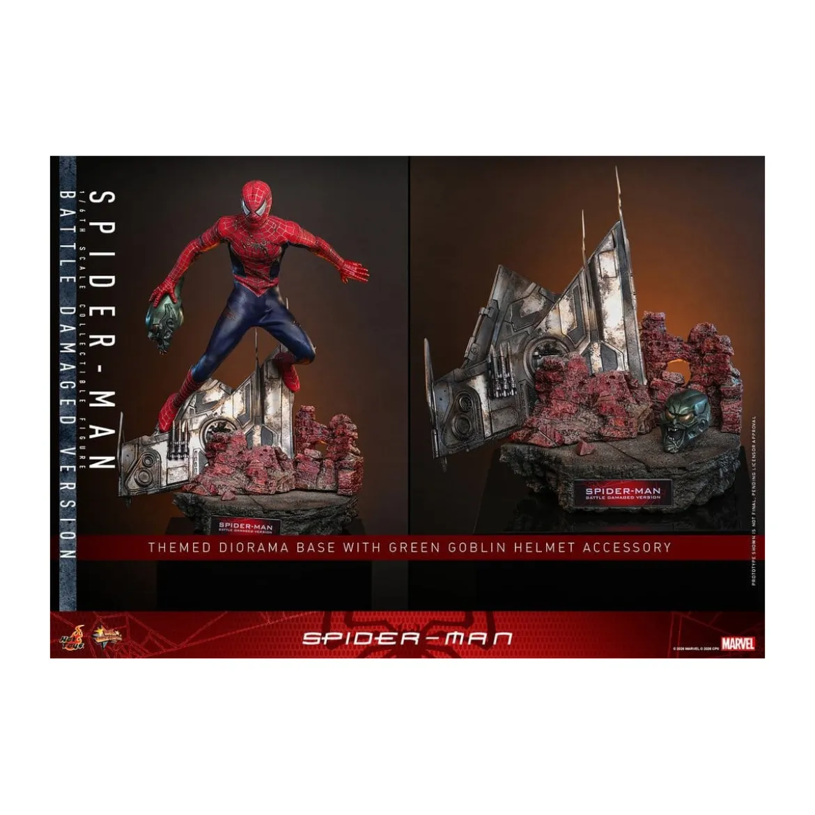 Hot Toys Marvel - Spider-Man (Battle Damaged Version) - Spider-Man (2002) Movie Masterpiece 1/6