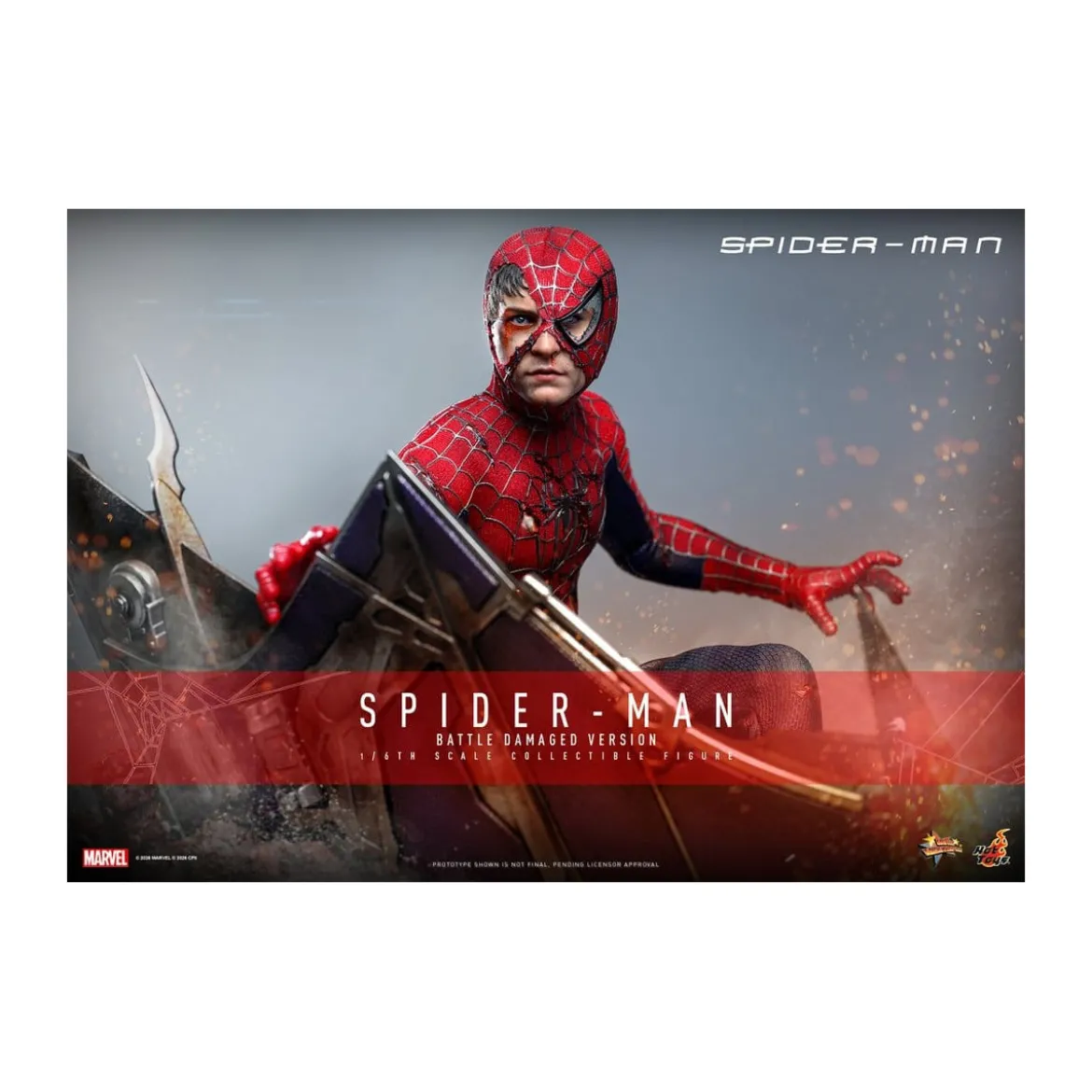 Hot Toys Marvel - Spider-Man (Battle Damaged Version) - Spider-Man (2002) Movie Masterpiece 1/6